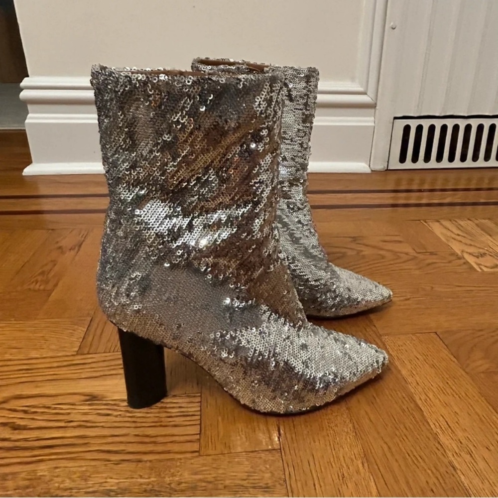 IRO Silver Sequin Heeled Boots - Picture 3 of 6